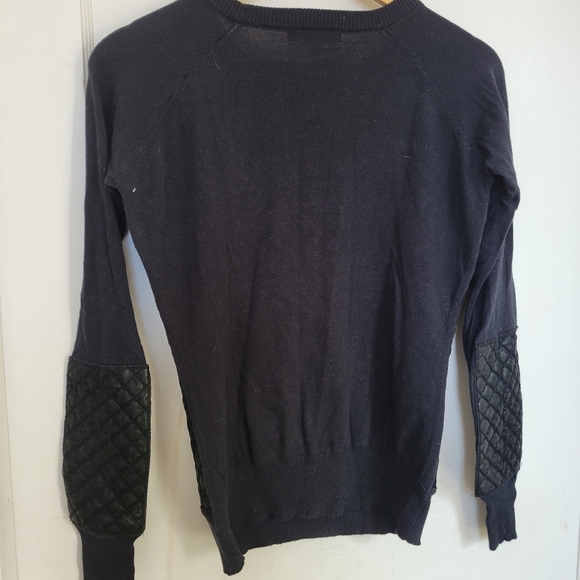 Wool pu leather sweater - Picture 2 of 4